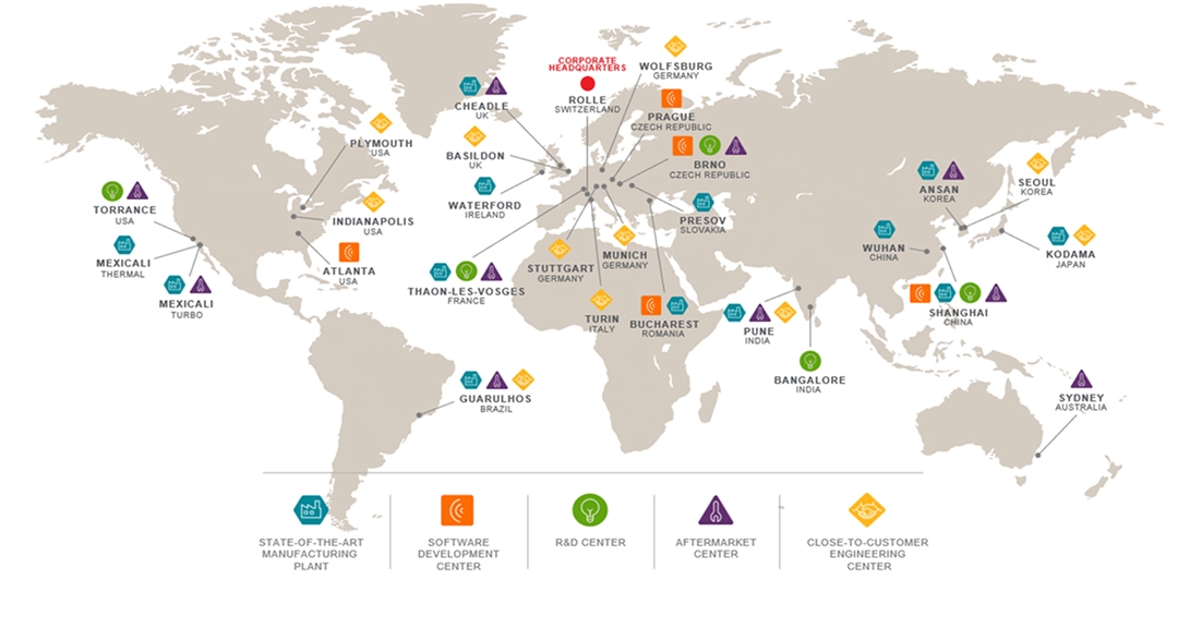 A map showing all the Garret offices